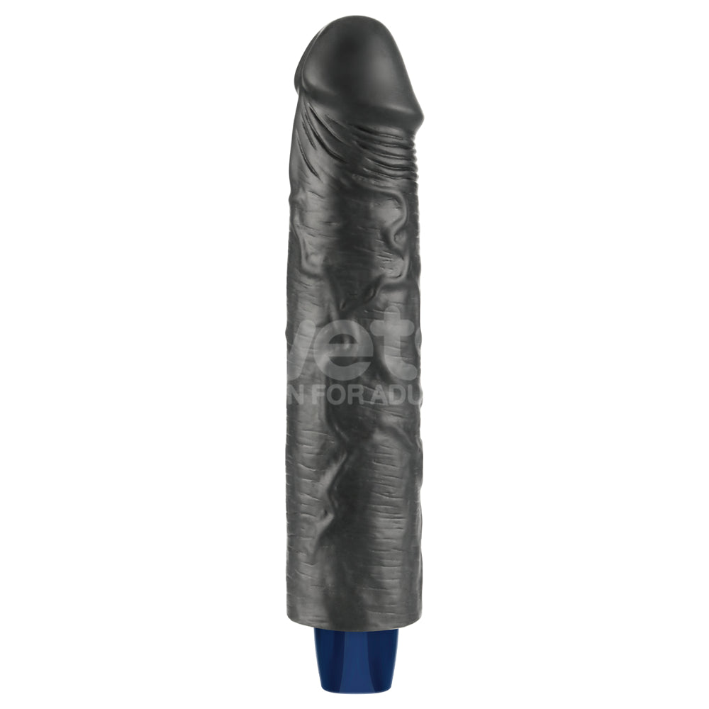 9.5" REAL SOFTEE Rechargeable Vibrating Dildo(Black)