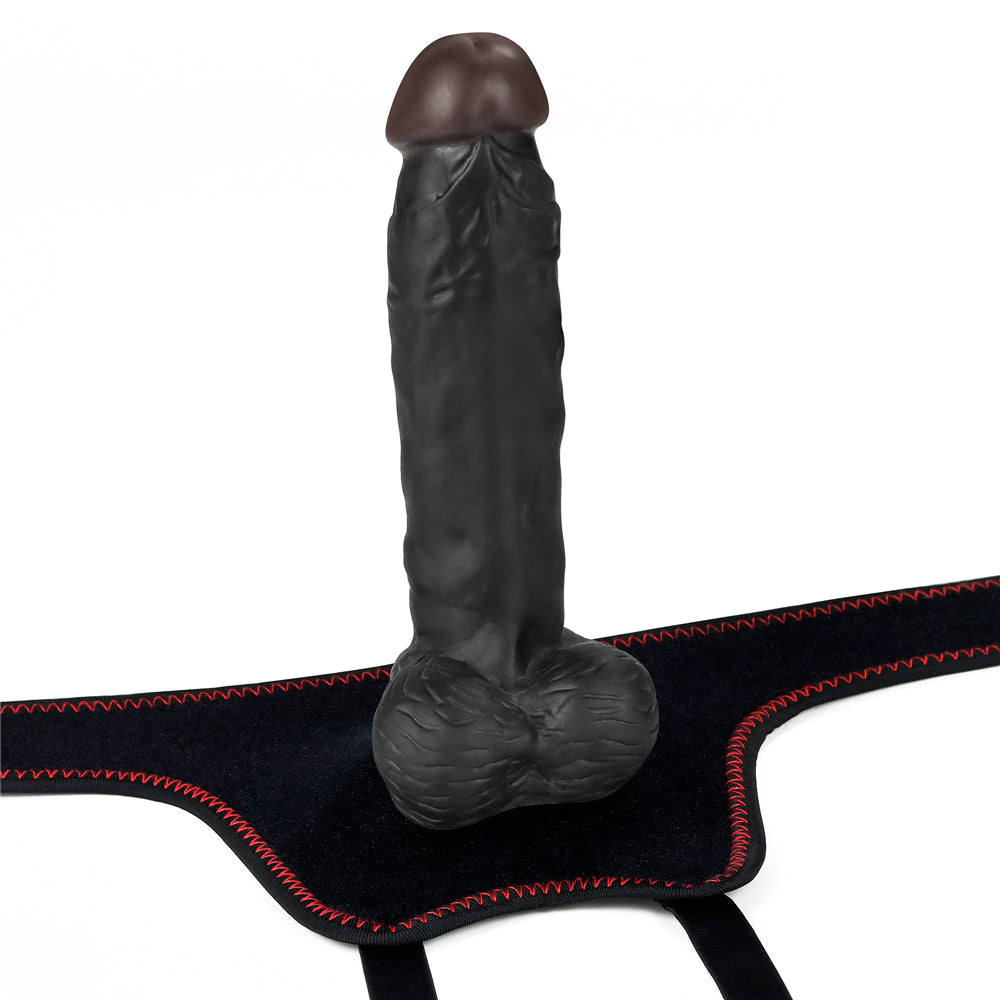 Easy Strapon Set 7.5'' Black (Dildo: 20 cm.&Phi;4 cm)