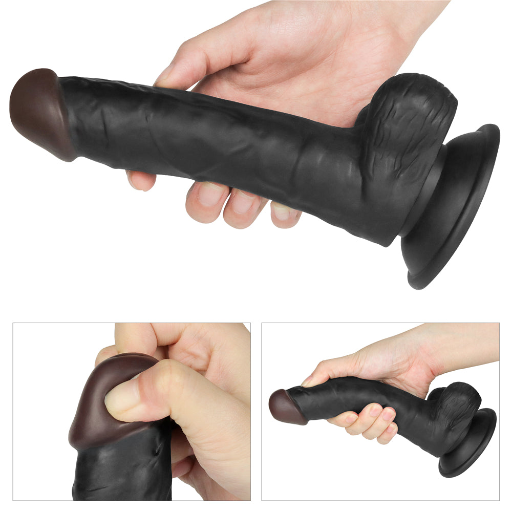 Easy Strapon Set 7.5'' Black (Dildo: 20 cm.&Phi;4 cm)