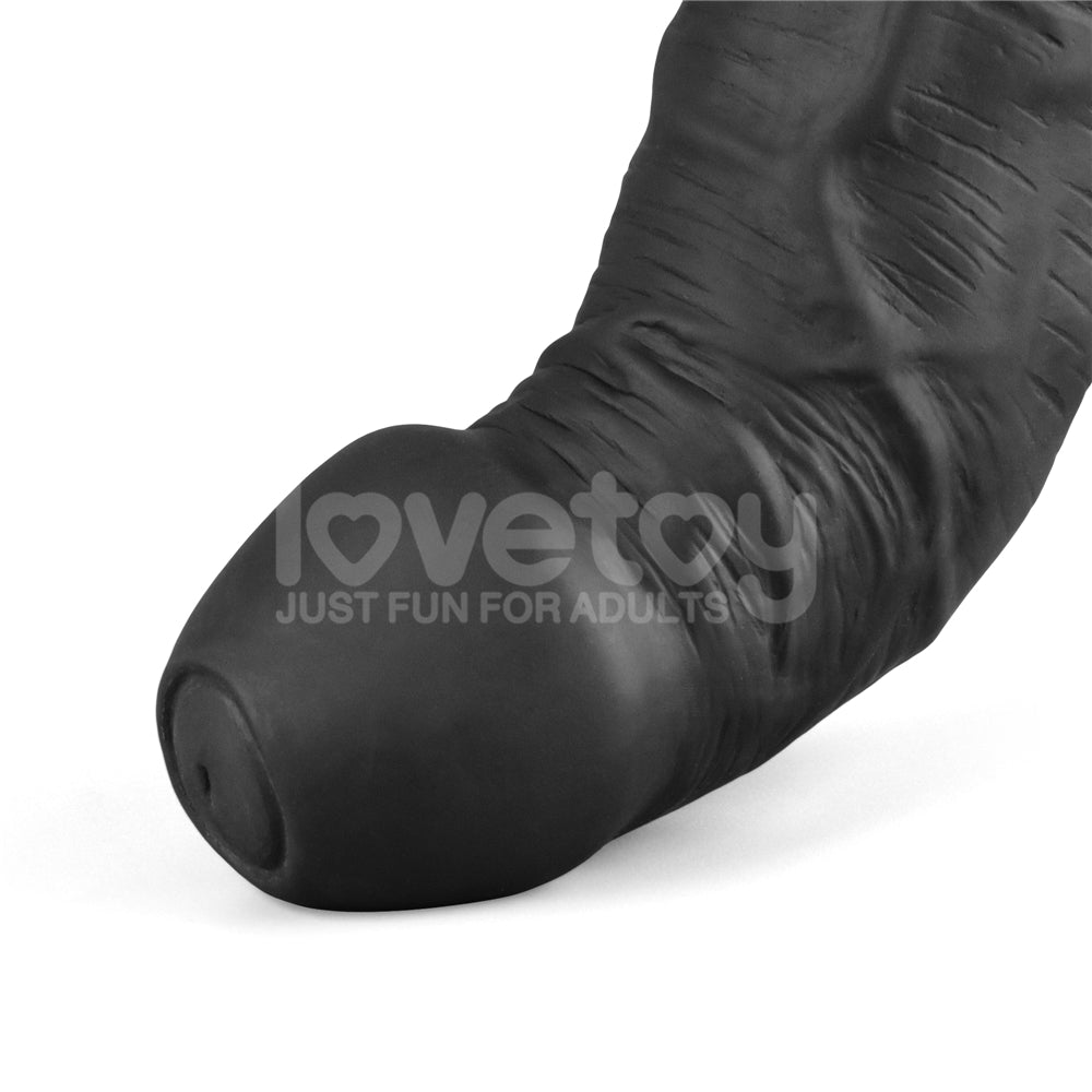 9" REAL SOFTEE Rechargeable Vibrating Dildo(Black)