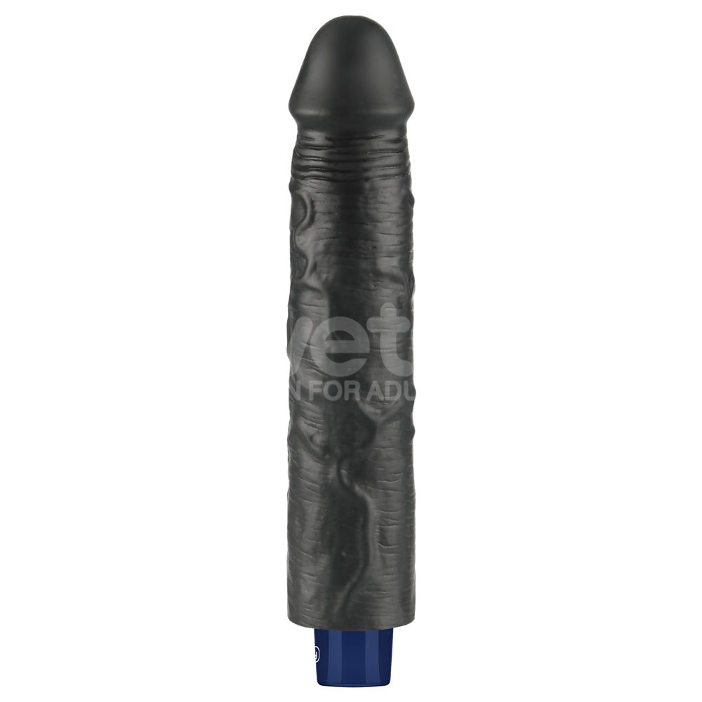 9.5" REAL SOFTEE Rechargeable Vibrating Dildo(Black)