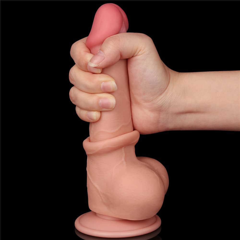 7.5'' Sliding Skin Dual Density Dildo Flesh