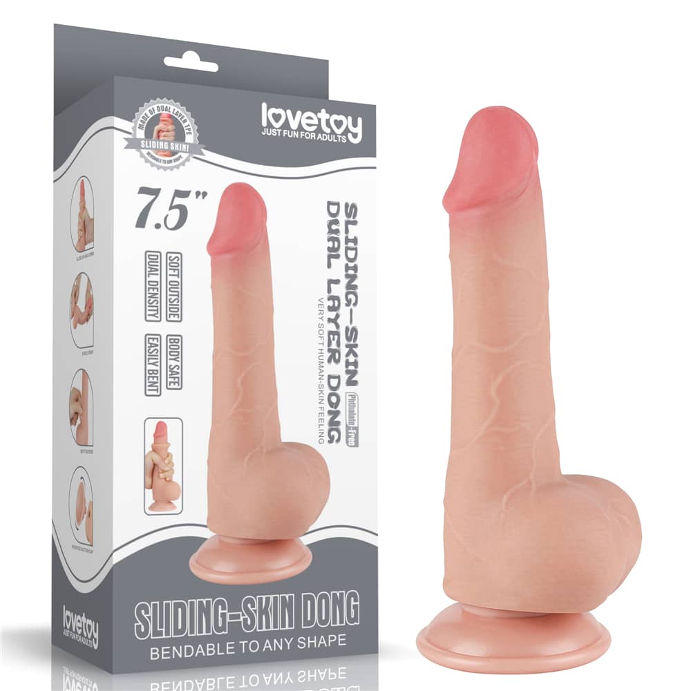 7.5'' Sliding Skin Dual Density Dildo Flesh