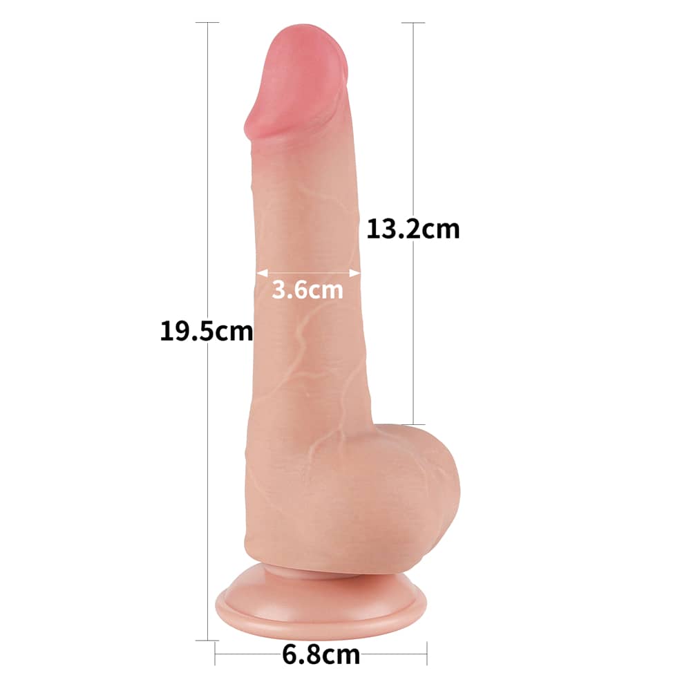 7.5'' Sliding Skin Dual Density Dildo Flesh