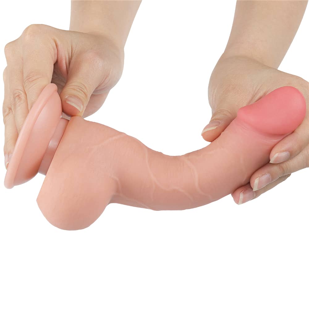 7.5'' Sliding Skin Dual Density Dildo Flesh