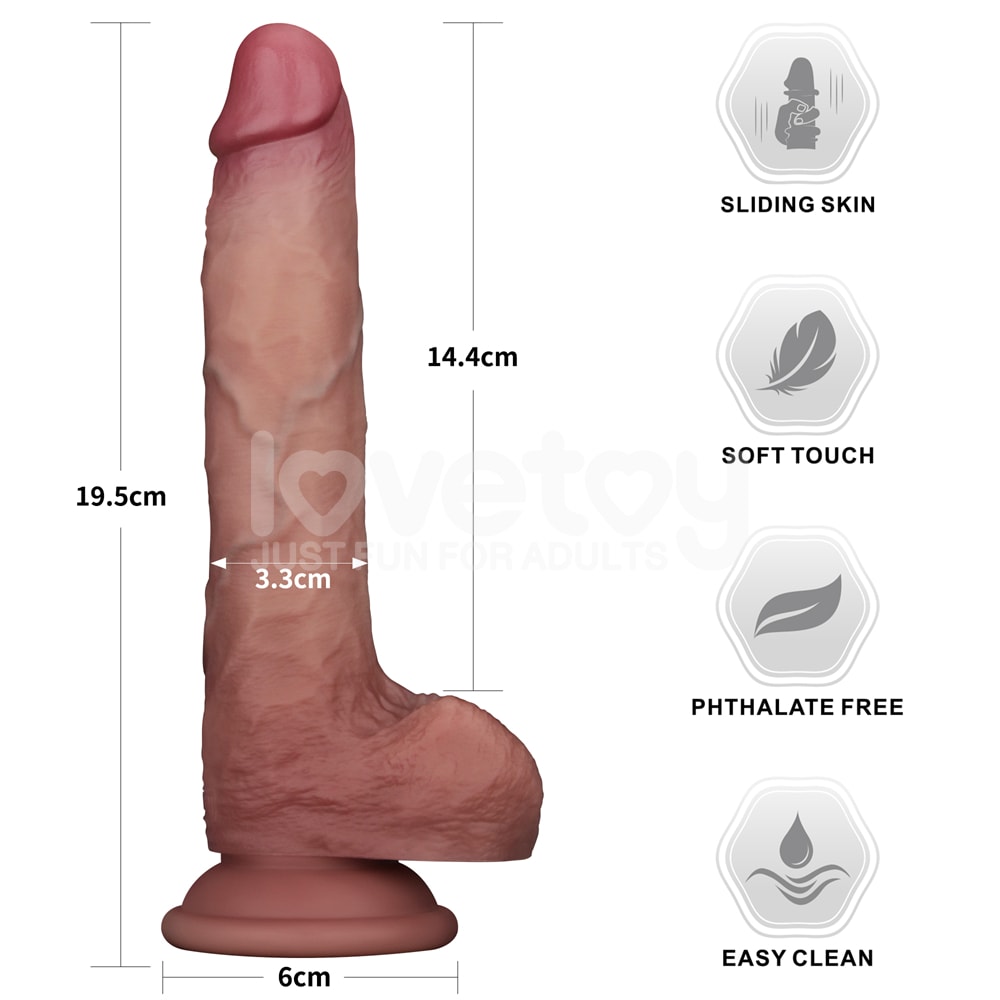 7.5'' Sliding Skin Pro II Dual Layer Silicone Dong