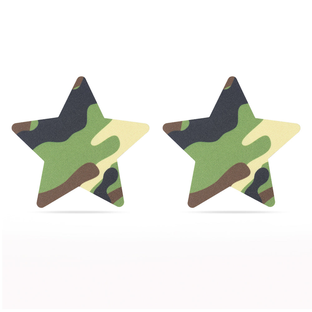 Camo Stars and Heart Nipple Pasties (2 Pack)