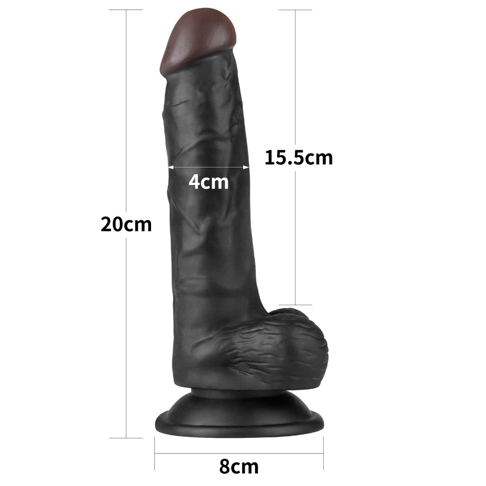 Easy Strapon Set 7.5'' Black (Dildo: 20 cm.&Phi;4 cm)