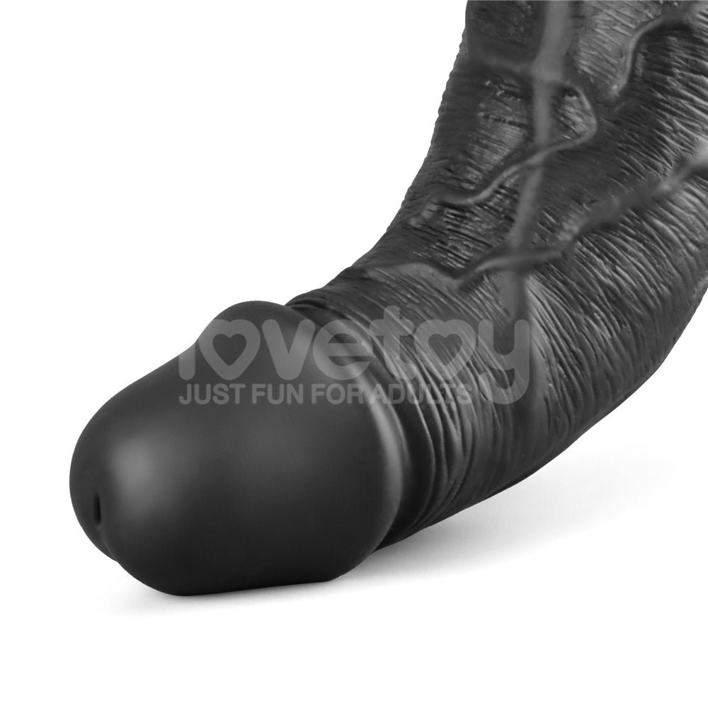 10" REAL SOFTEE Rechargeable Vibrating Dildo(Black)