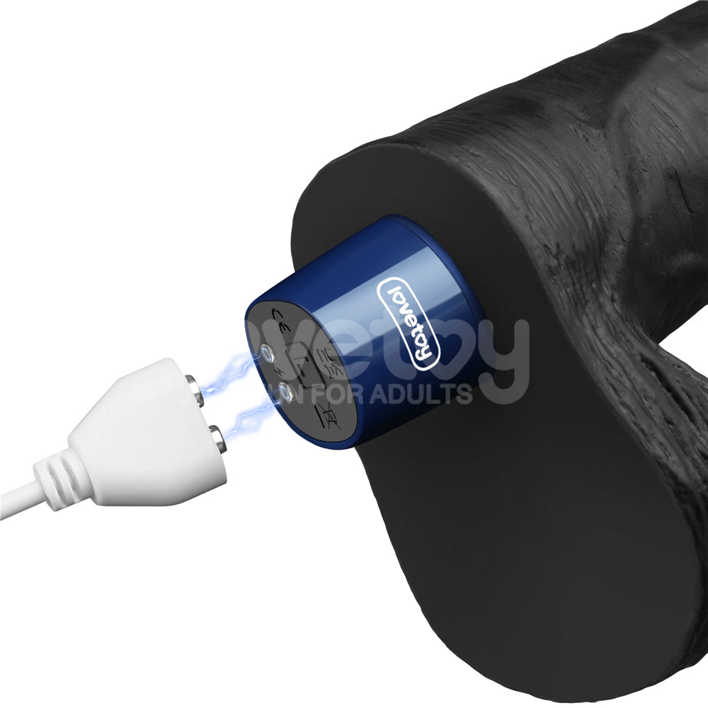 9" REAL SOFTEE Rechargeable Vibrating Dildo(Black)