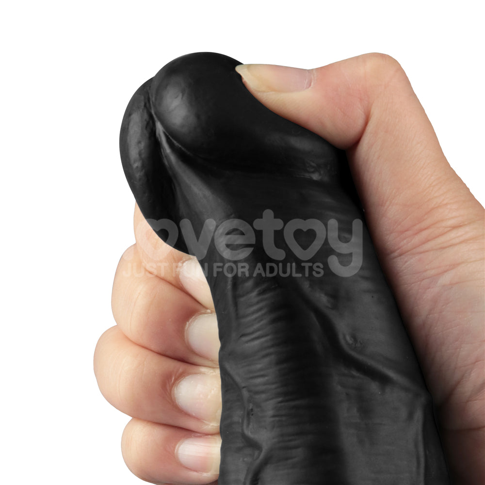 10.5" REAL SOFTEE Rechargeable Vibrating Dildo(Black)
