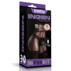 Vibrating Easy Strapon Set 7.5'' Black (19 cm × Φ5 cm Dildo)