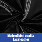 Chic Faux Leather Strap-On Shorts (Black)