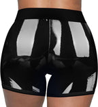 Chic Faux Leather Strap-On Shorts (Black)