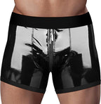 Chic Faux Leather Strap-On Shorts (Black)