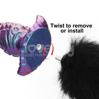 MystiTail Silicone Anal Plug with 14" Tail (12 cm Plug)
