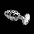 Rosebud Spiral Solid Core Metal Butt Plug