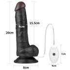 Vibrating Easy Strapon Set 7.5'' Black (20 cm × Φ4 cm Dildo)