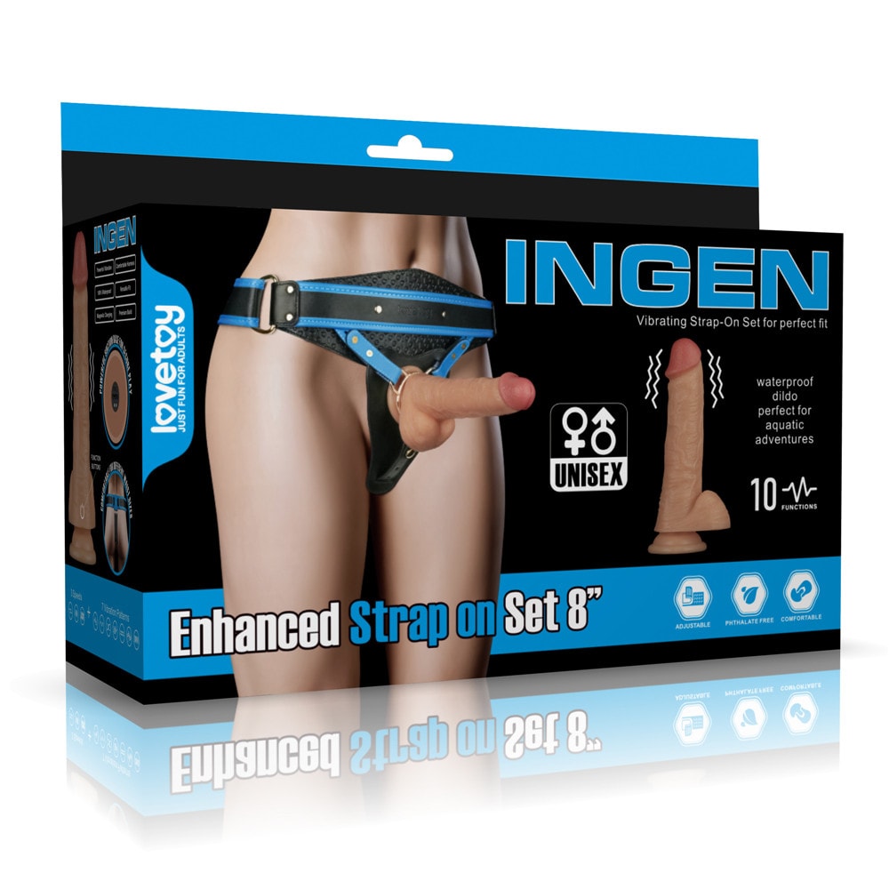 Vibrating Enhanced Strap on Set 8'' XS/S/M (Flesh)