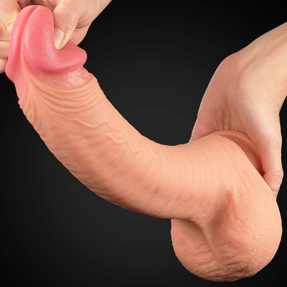 12" Dual Layered Platinum Silicone Cock.