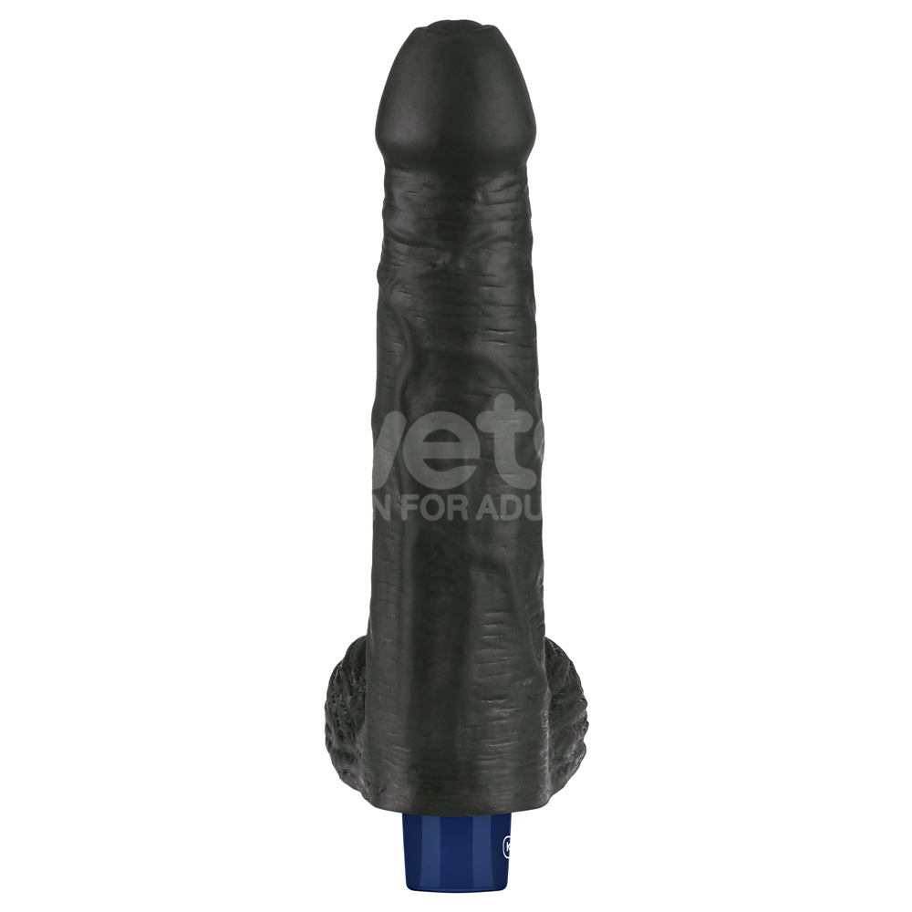 9" REAL SOFTEE Rechargeable Vibrating Dildo(Black)