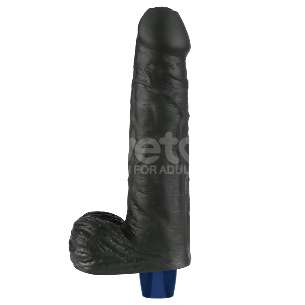 9" REAL SOFTEE Rechargeable Vibrating Dildo(Black)