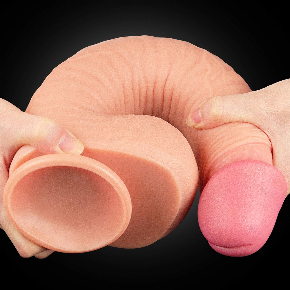 12" Dual Layered Platinum Silicone Cock.