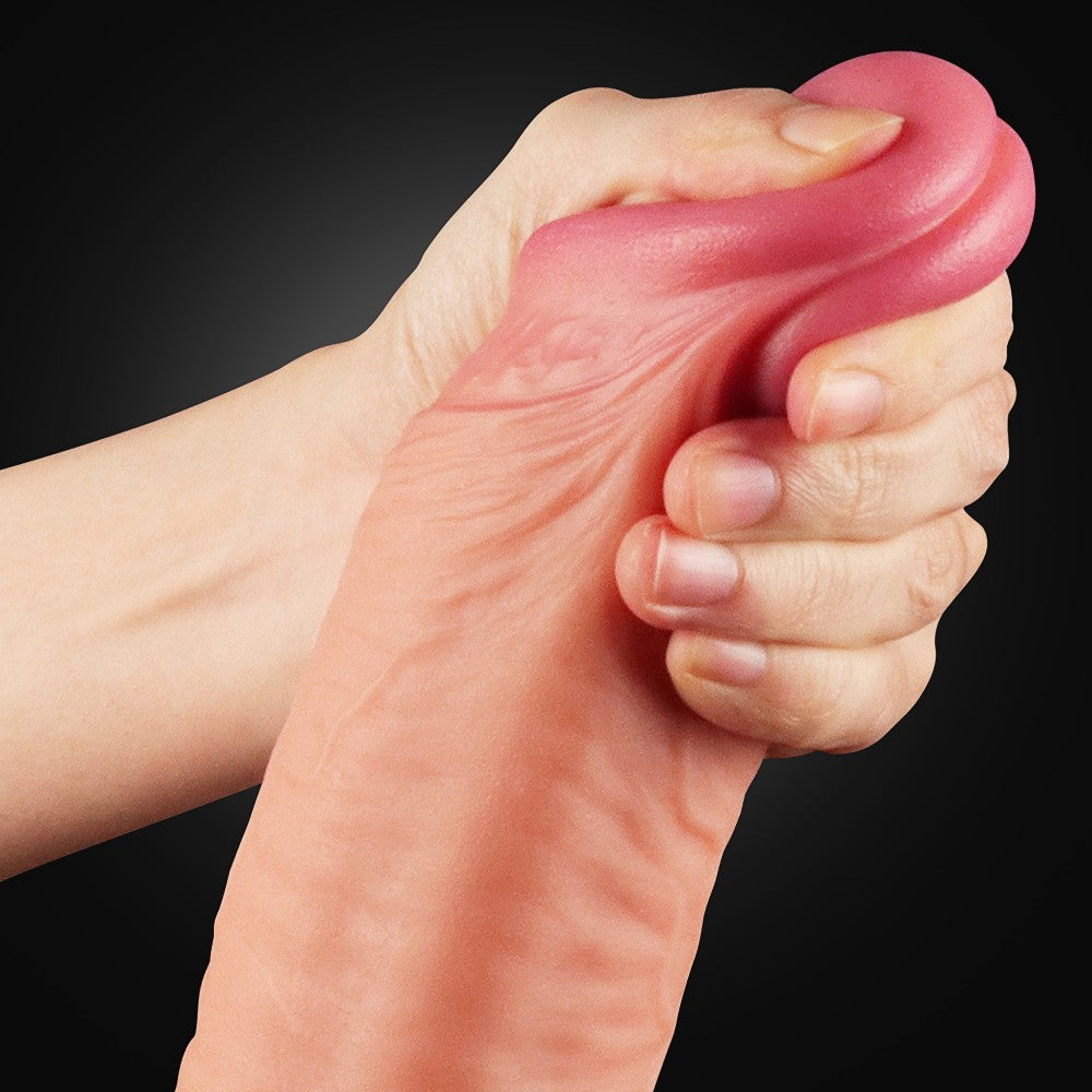 12" Dual Layered Platinum Silicone Cock.
