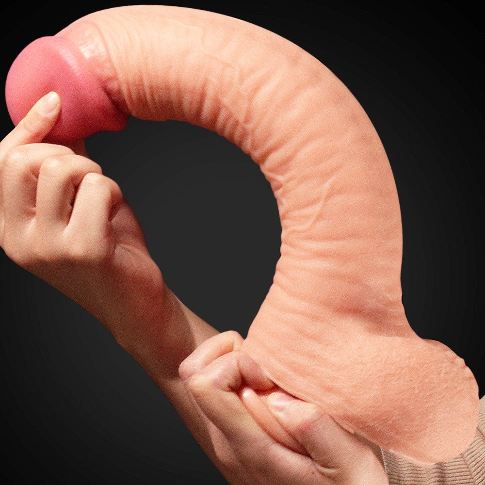 12" Dual Layered Platinum Silicone Cock.