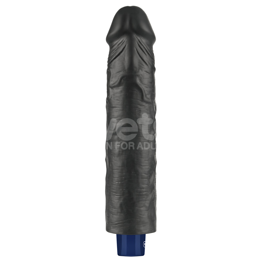 9.5" REAL SOFTEE Rechargeable Vibrating Dildo(Black)