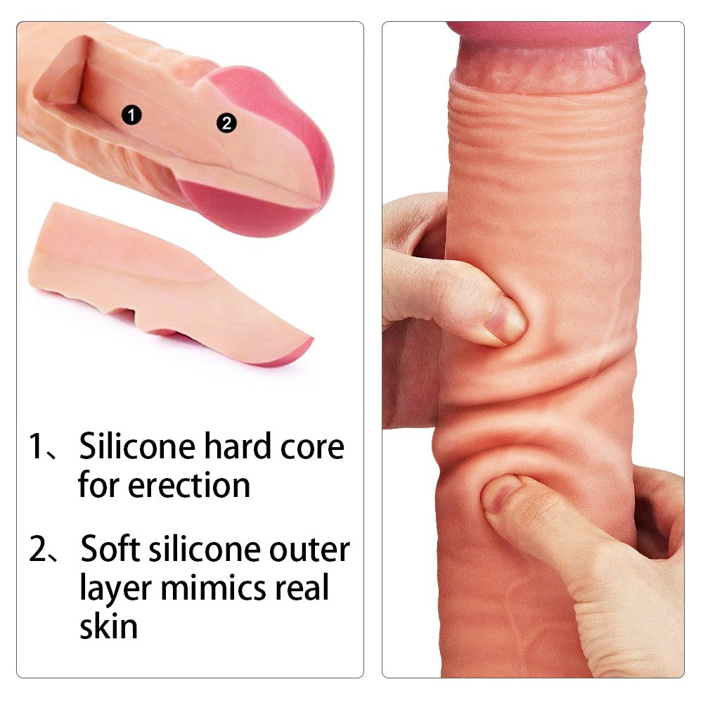 12" Dual Layered Platinum Silicone Cock.