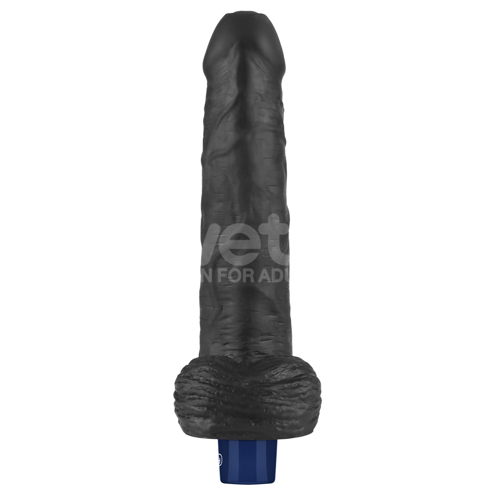 9" REAL SOFTEE Rechargeable Vibrating Dildo(Black)