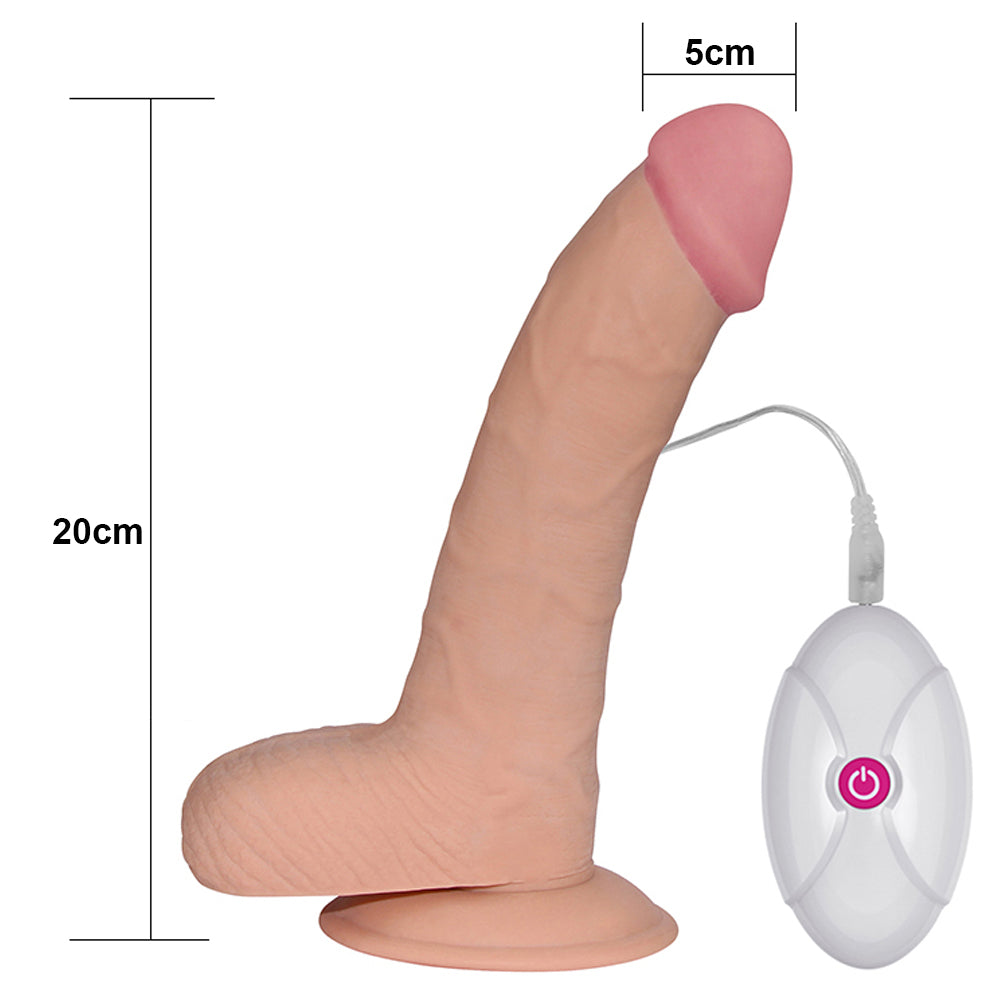 8.8" The Ultra Soft Dude Vibrating (Flesh, 20 cm.&Phi;5.0 cm)